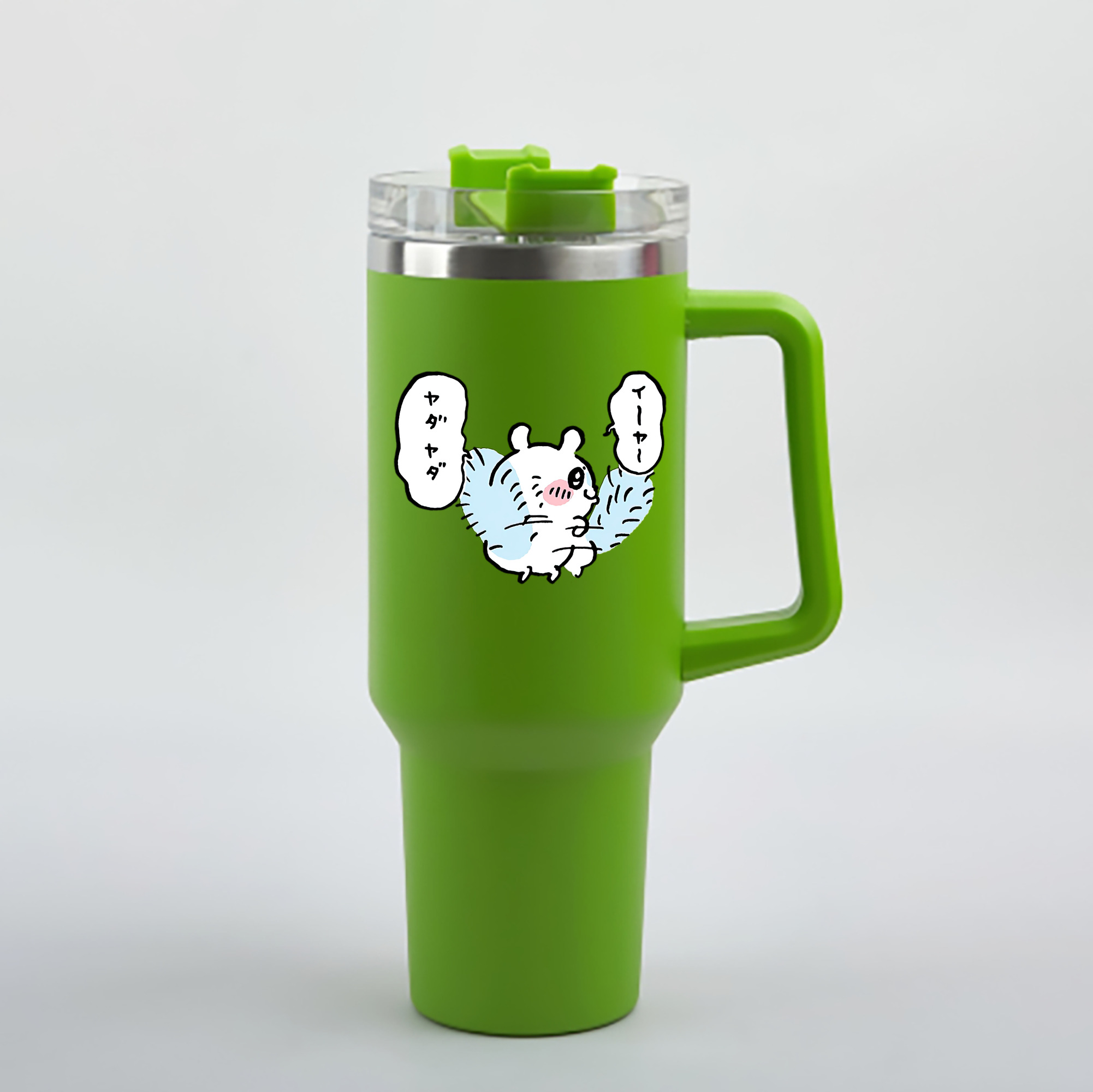 （画像用） ちいかわ モモンガ Chii-kawa Momonga 1200mL車用タンブラー - クリスタルステッカー（プラスチックストロー付き）